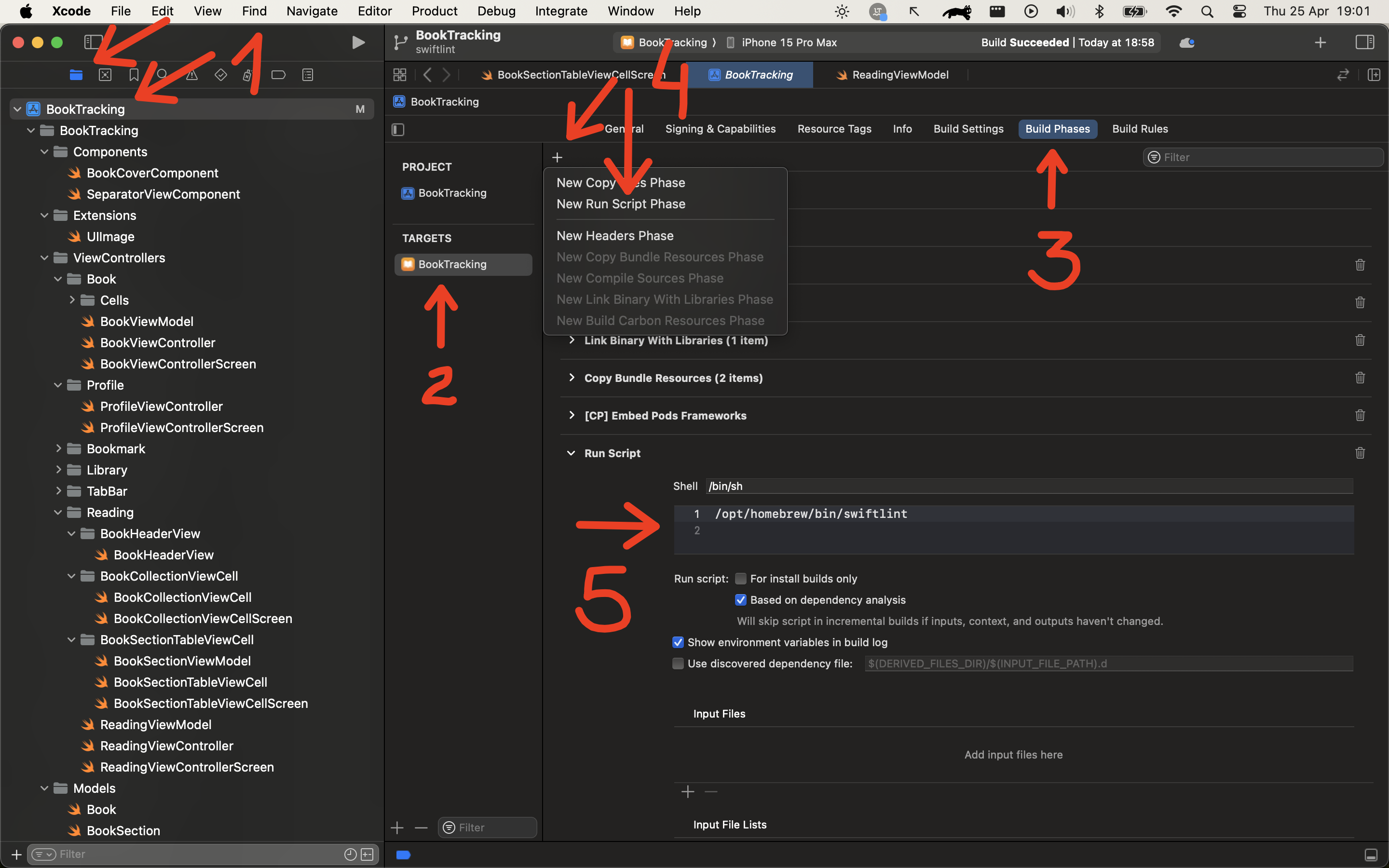Steps how to configure SwiftLint into Xcode.